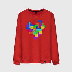 Свитшот хлопковый мужской Color tetris, цвет: красный