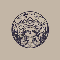 Свитшот хлопковый мужской Ленивец турист с рюкзаком, цвет: миндальный — фото 2