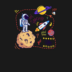 Свитшот хлопковый мужской Путь космонавта, цвет: черный — фото 2