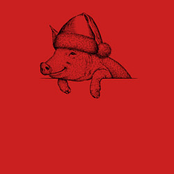 Свитшот хлопковый мужской Новогодняя хрюшка, цвет: красный — фото 2