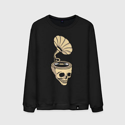 Свитшот хлопковый мужской Skull vinyl, цвет: черный