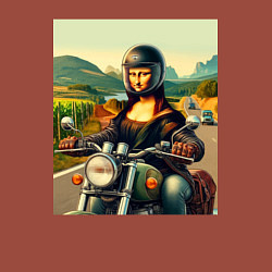 Свитшот хлопковый мужской Mona Lisa on a motorcycle - ai art, цвет: кирпичный — фото 2