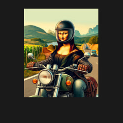 Свитшот хлопковый мужской Mona Lisa on a motorcycle - ai art, цвет: черный — фото 2