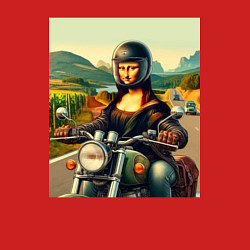 Свитшот хлопковый мужской Mona Lisa on a motorcycle - ai art, цвет: красный — фото 2