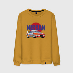 Свитшот хлопковый мужской Nissan Skyline GTR 32, цвет: горчичный