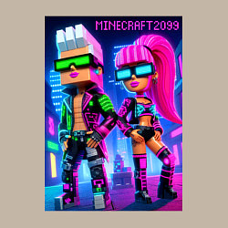 Свитшот хлопковый мужской Barbie and Ken - Minecraft 2099 ai art collaborati, цвет: миндальный — фото 2