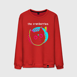 Свитшот хлопковый мужской The Cranberries rock star cat, цвет: красный