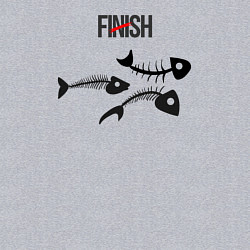Свитшот хлопковый мужской Finish, скелеты рыб, цвет: меланж — фото 2