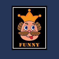 Свитшот хлопковый мужской Веселый король смайликов - Funny king emoji, цвет: тёмно-синий — фото 2