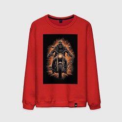 Мужской свитшот Скелет едет на старом мотоцикле