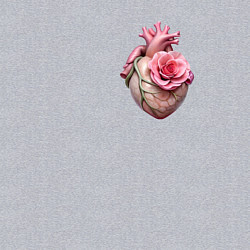 Свитшот хлопковый мужской Настоящее сердце и роза цветка, цвет: меланж — фото 2