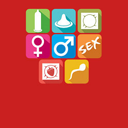 Свитшот хлопковый мужской Значки секса, цвет: красный — фото 2