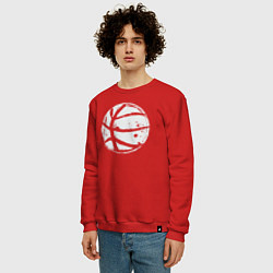 Свитшот хлопковый мужской Basket balls, цвет: красный — фото 2