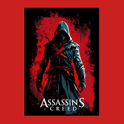 Свитшот хлопковый мужской Assassins creed на фоне красной стены, цвет: красный — фото 2