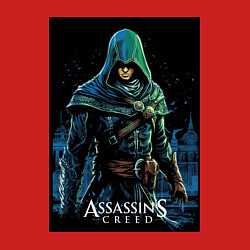 Свитшот хлопковый мужской Assassins creed в капюшоне, цвет: красный — фото 2