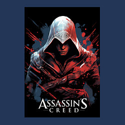 Свитшот хлопковый мужской Assassins creed красные пятна, цвет: тёмно-синий — фото 2