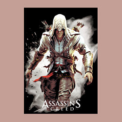 Свитшот хлопковый мужской Assassins creed белый туман, цвет: пыльно-розовый — фото 2