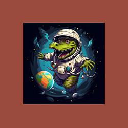 Свитшот хлопковый мужской Крокодил в космосе, цвет: кирпичный — фото 2
