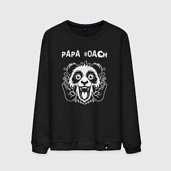 Свитшот хлопковый мужской Papa Roach rock panda, цвет: черный