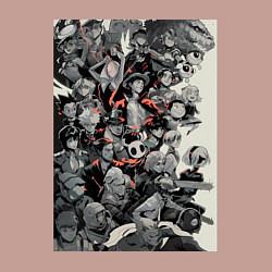 Свитшот хлопковый мужской Ван-Пис Луффи Монки Д, цвет: пыльно-розовый — фото 2