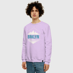 Свитшот хлопковый мужской Brooklyn city, цвет: лаванда — фото 2