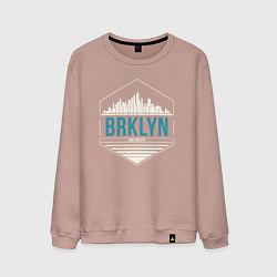 Свитшот хлопковый мужской Brooklyn city, цвет: пыльно-розовый