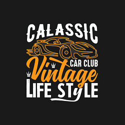 Свитшот хлопковый мужской Винтажная тачка, цвет: черный — фото 2