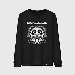 Свитшот хлопковый мужской Nickelback rock panda, цвет: черный
