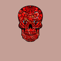 Свитшот хлопковый мужской Red decorative skull, цвет: пыльно-розовый — фото 2