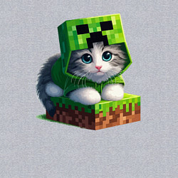 Свитшот хлопковый мужской Kitten creeper collaboration - ai art, цвет: меланж — фото 2