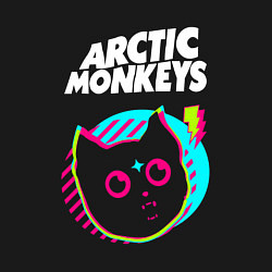 Свитшот хлопковый мужской Arctic Monkeys rock star cat, цвет: черный — фото 2