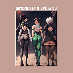 Свитшот хлопковый мужской Eva 2b Bayonetta, цвет: пыльно-розовый — фото 2