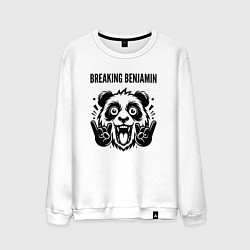 Свитшот хлопковый мужской Breaking Benjamin - rock panda, цвет: белый