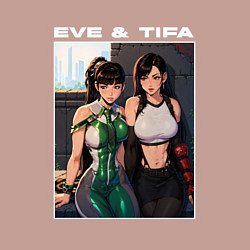 Свитшот хлопковый мужской Ева и Тифа Stellar blade Fantasy, цвет: пыльно-розовый — фото 2
