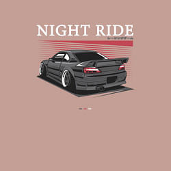 Свитшот хлопковый мужской Nissan skyline night ride, цвет: пыльно-розовый — фото 2