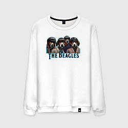 Свитшот хлопковый мужской Beatles beagles, цвет: белый