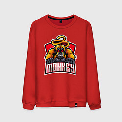 Свитшот хлопковый мужской Monkey team, цвет: красный
