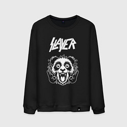 Свитшот хлопковый мужской Slayer rock panda, цвет: черный