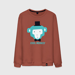 Свитшот хлопковый мужской Cool monkey, цвет: кирпичный