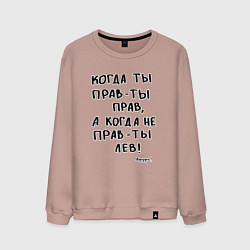 Свитшот хлопковый мужской Афуфь - Когда ты прав, цвет: пыльно-розовый