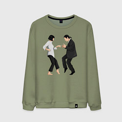 Свитшот хлопковый мужской Криминальное чтиво танец, цвет: авокадо