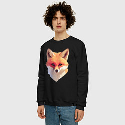 Свитшот хлопковый мужской Foxs head, цвет: черный — фото 2