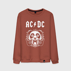 Свитшот хлопковый мужской AC DC rock panda, цвет: кирпичный