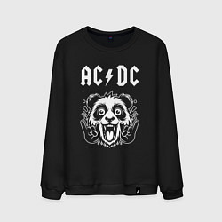 Свитшот хлопковый мужской AC DC rock panda, цвет: черный