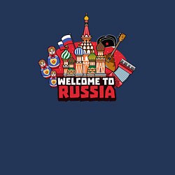 Свитшот хлопковый мужской Welcome to Russia color, цвет: тёмно-синий — фото 2