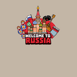 Свитшот хлопковый мужской Welcome to Russia color, цвет: миндальный — фото 2