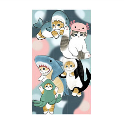 Свитшот хлопковый мужской Котики и зверята милые стикер-мемы, цвет: белый — фото 2