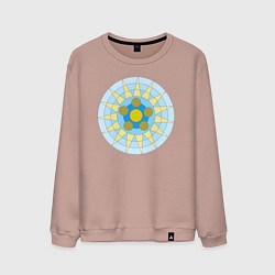 Свитшот хлопковый мужской Окружности со звездой, цвет: пыльно-розовый
