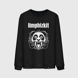 Свитшот хлопковый мужской Limp Bizkit rock panda, цвет: черный