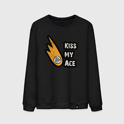 Свитшот хлопковый мужской Kiss my ace volleyball, цвет: черный